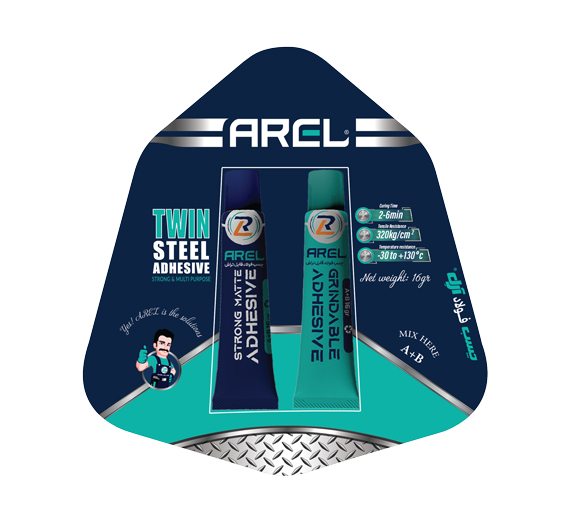 چسب دوقلو فولاد مات آرل 16 گرم